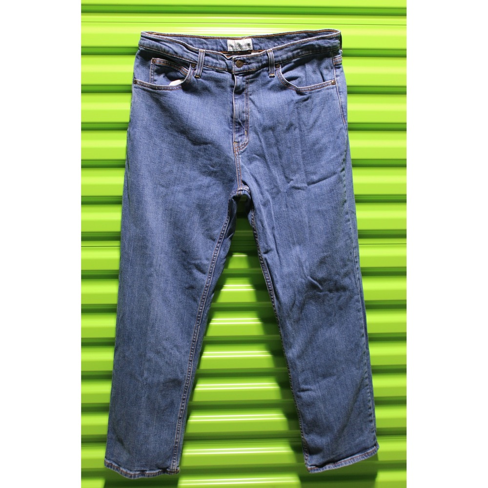 Saddlebred Mens Straight Leg Jeans Medium Wash Denim 36x30 Blue Casual Pants
